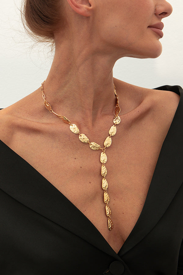 Fashion Irregular Baroque Style Teardrop-shaped Pendant Necklace