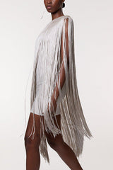 Fashion One-shoulder Slim-fit Elegant Tassel Mini Dress