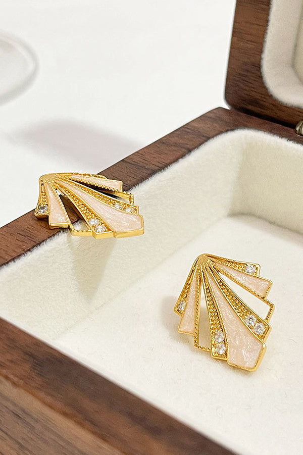 Fashionable Hollow Enamel Diamond Earrings