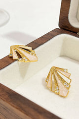 Fashionable Hollow Enamel Diamond Earrings