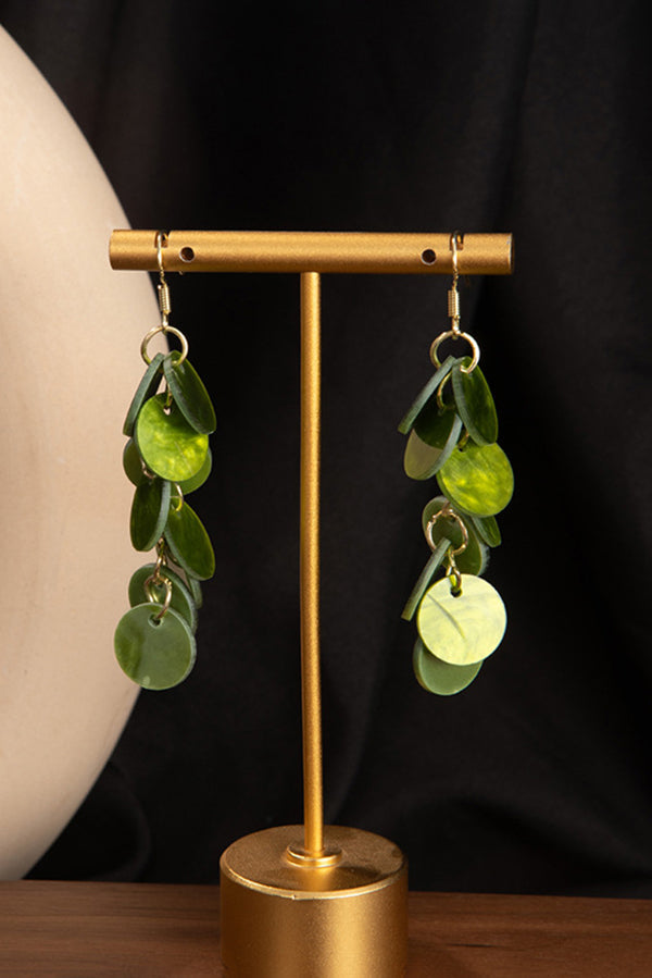 Resort Style Colorful Round Shell Tassel Earrings