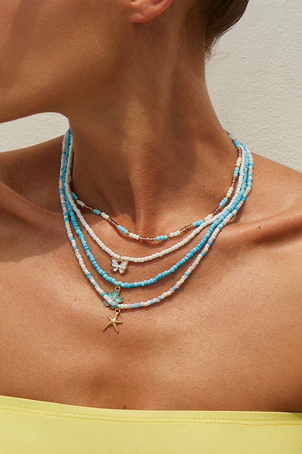 Bohemian Sunflower Multi-layer Pearl Shell Necklace