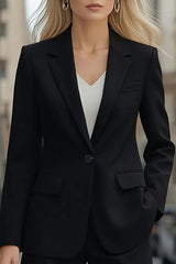 Solid Color Long-sleeved Lapel Loose-fitting Single-button Blazer