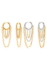 Stylish Titanium Steel Tassel Chain Earrings