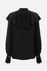 Court-style Draped Ruffled Elegant Chiffon Blouse