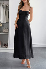 Solid Color Halter Backless Lace-up Holiday Slim Maxi Dress