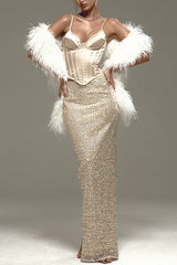 The Great Gatsby Satin Sweetheart Neck Corset Back Lace-up Tank