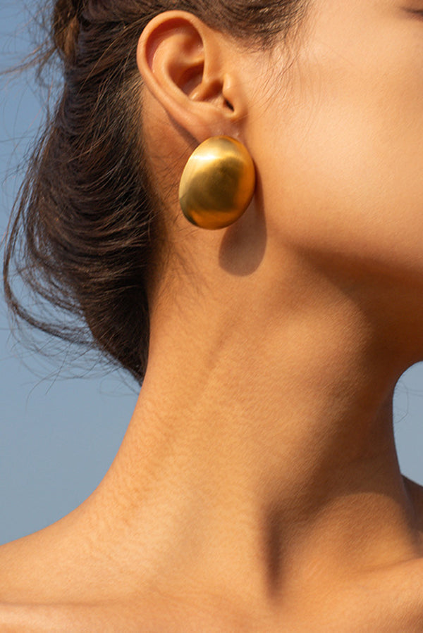 Fashion Frosted Oval Simple Earrings