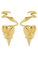 Fashionable Thorn-wrapped Heart Earrings