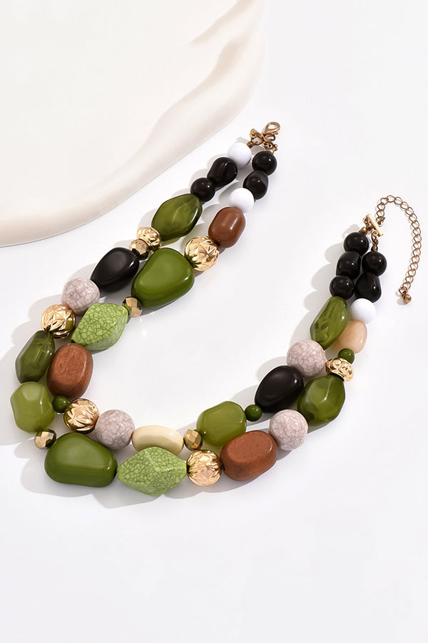 Bohemian Forest-style Resin Necklace