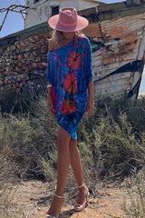 Wonderful Life Tie-dye Print Stretch Oversized Mini Dress