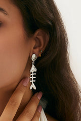 Fashionable Metal Fish Pendant Earrings