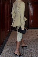 Solid Color Casual Zipper Slit Midi Skirt