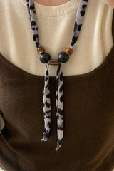 Vintage Pull-out Silk Scarf Beaded Necklace