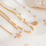 Bohemian Sunflower Multi-layer Pearl Shell Necklace