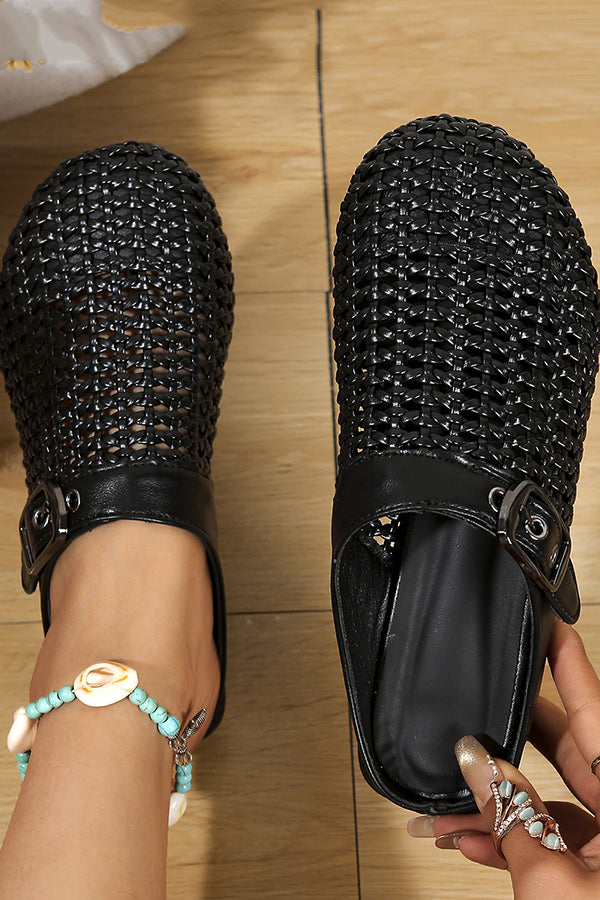 Fashionable Hollow Half-slip Sandals