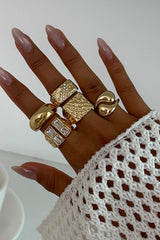 Fashionable Hollow Diamond Irregular Retro Ring