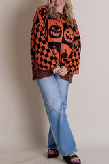 Halloween Casual Loose Crew Neck Sweater