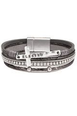 Bohemian Cross Diamond Magnetic Clasp Bracelet