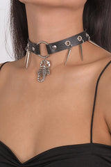 Gothic Hip-hop Style Leather Rivet Bondage Collar