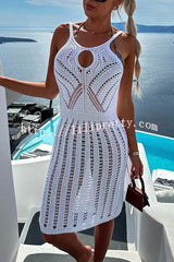 Weekends By The Coast Knit Front Cutout Slit Beach Midi Dress