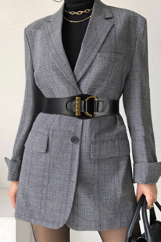 Retro Style Waist-hugging Wide Leather Belt