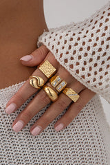 Fashionable Hollow Diamond Irregular Retro Ring