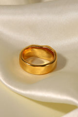 Fashion Gold Plated Stainless Steel Lava Pearl Ring