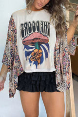 Unique Ethnic Print Batwing Sleeve Loose Top