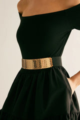 Fashionable Metal Fish Scale Elastic Belt