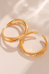 Elegant Super-shiny Zircon Star and Moon Irregular Geometric Ring