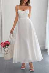 Solid Color Halter Backless Lace-up Holiday Slim Maxi Dress