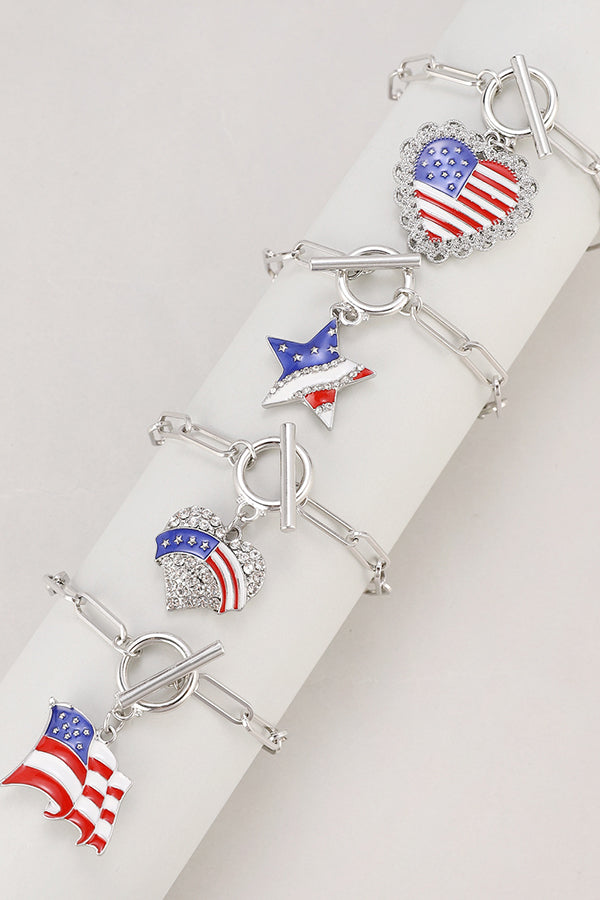 American Flag Independence Day Fashion Bracelet