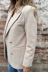 Solid Color Lapel Long Sleeve Loose Casual Blazer