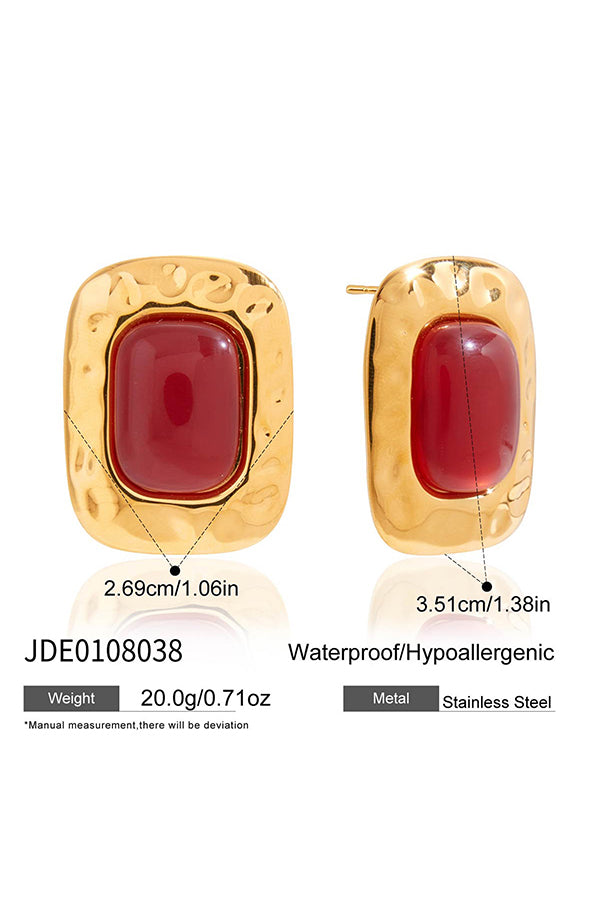 Stylish and Luxurious Titanium Steel Resin Earrings