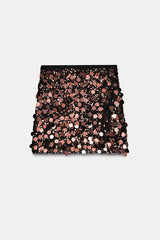 After Party Energy Large Sequin High Waist Zipper Mini Skirt