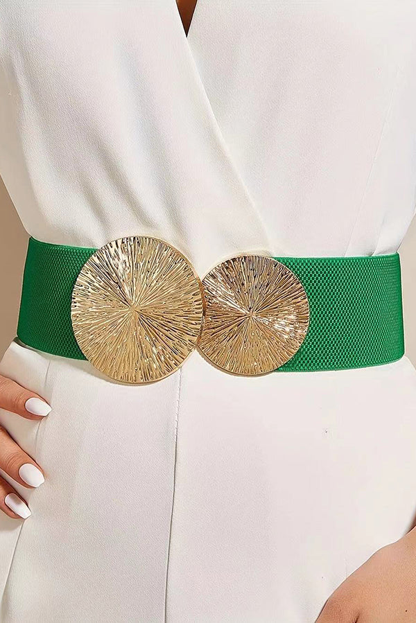 Fashionable Elastic Double Circle Decorative Wide Belt