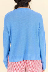 Stars Stripes Casual Round Neck Long-sleeved Loose Knit Sweater