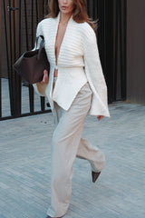 Retro V-neck Long-sleeved Sexy Hollow Loose Knitted Cardigan