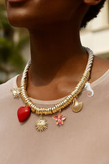 Fashionable Circle-shaped Metal Oil Drop Pendant Necklace