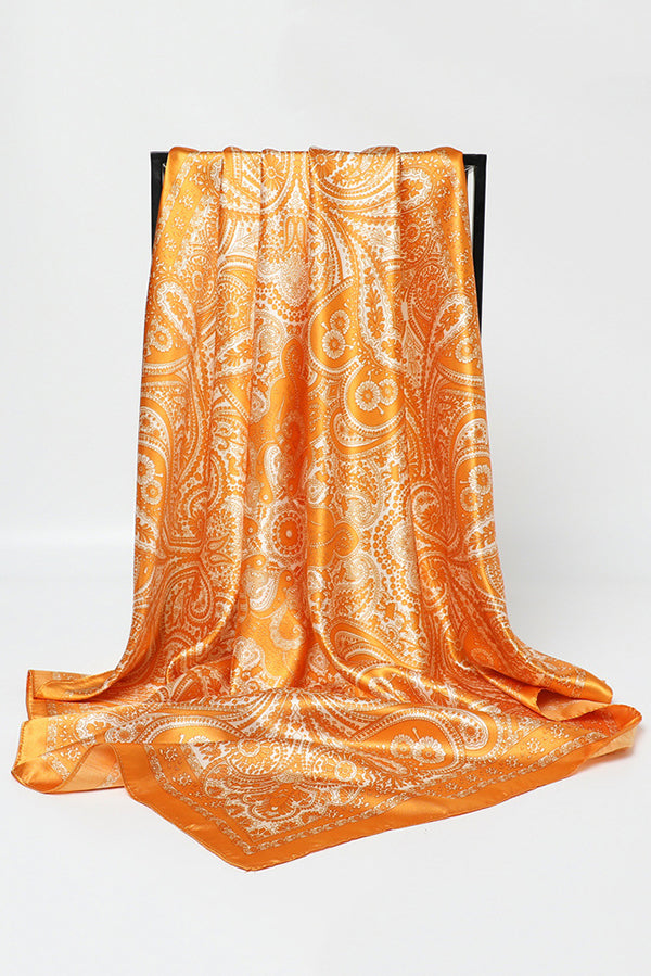 Unique Printed Retro Square Silk Scarf