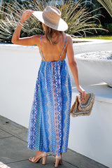Stroll The Beach Colorblock Paisley Printed Cami Maxi Dress