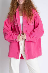 Anti War Graphic Button Pocket Long Sleeve Coat