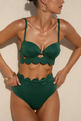 Sexy Sling Cutout High-waisted Stretch Bikini Swimsuit