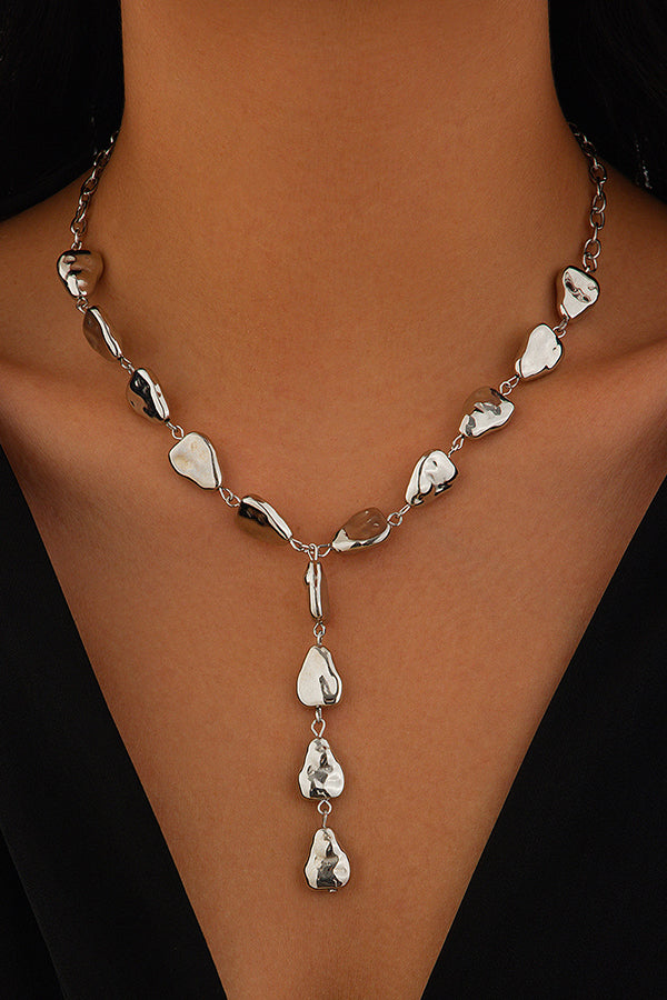 Fashion Irregular Baroque Style Teardrop-shaped Pendant Necklace