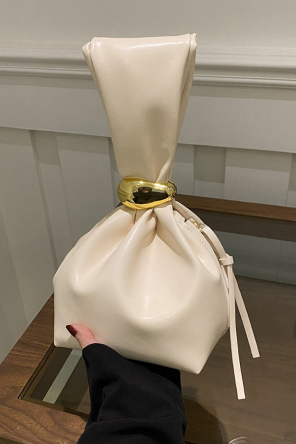 Retro Pleated Simple Bucket Bag