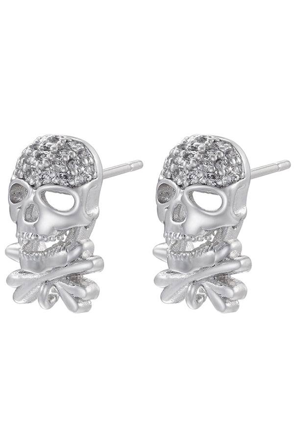 Halloween Zircon Skull Stud Earrings