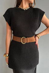 Solid Color Loose Sleeveless Casual Knitted Vest