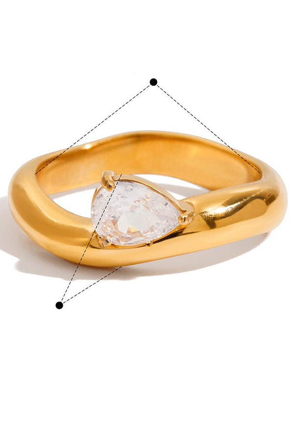 Fashion Stainless Steel Zircon Ring