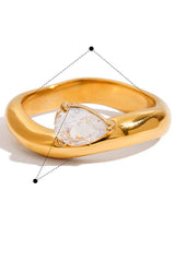 Fashion Stainless Steel Zircon Ring